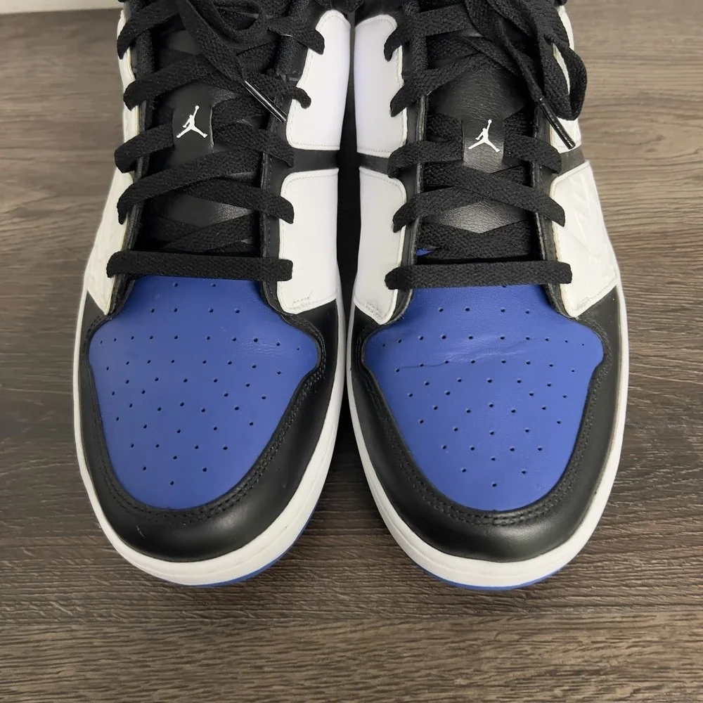 Jordan Flight Court Men's Size 13 Black White Royal Blue Sneakers DV5141-401
